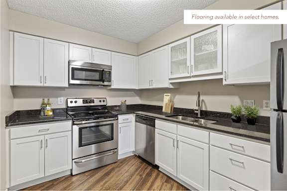 Galtier Towers Apartments in Lowertown St. Paul Kitchen, Wood Flooring Available in Select Homes