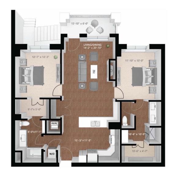 Guttenberg Floor Plan at Expo, Minneapolis, MN 55414