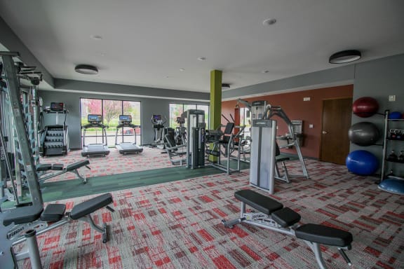 Fitness Center With Updated Equipment at Nuvelo at Parkside, Apple Valley, MN, Minnesota, 55124