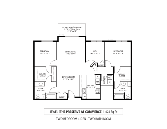 Floor Plan  2 Bedroom 2 Bath Plus Den at The Preserve at Commerce, Minnesota