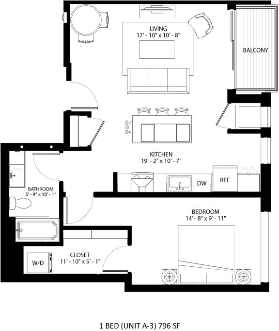 A-3 Floor Plan at Lilia, Minnesota