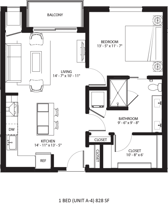 A-4 Floor Plan at Lilia, Lilydale, MN, 55118