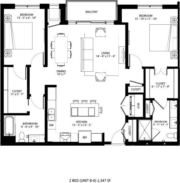 B-6 Floor Plan at Lilia, Lilydale, Minnesota