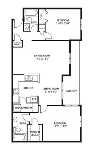 Evans Meadows Apartments in Elk River, MN 2 Bedroom 2 Bath