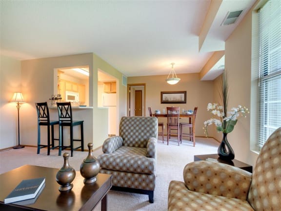 Ridge floor plan living and dining room at Mallard Ridge, Maple Grove, MN
