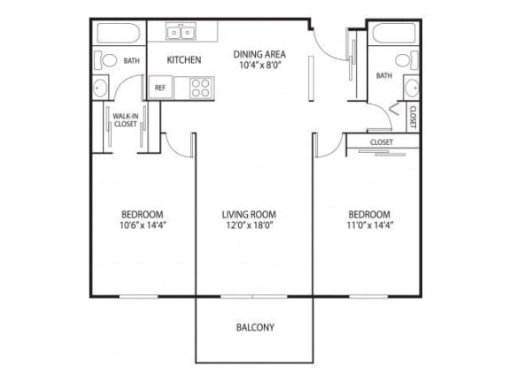 Willow Creek Apartments in Plymouth, MN 2 Bedroom 2 Bath