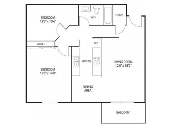 Willow Creek Apartments in Plymouth, MN 2 Bedroom 2 Bath