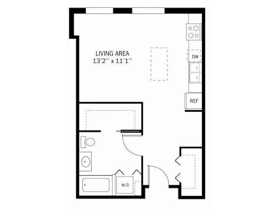 Kellogg Square Apartments in St. Paul, MN Studio Apartment