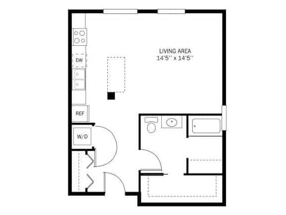 Kellogg Square Apartments in St. Paul, MN Studio Apartment
