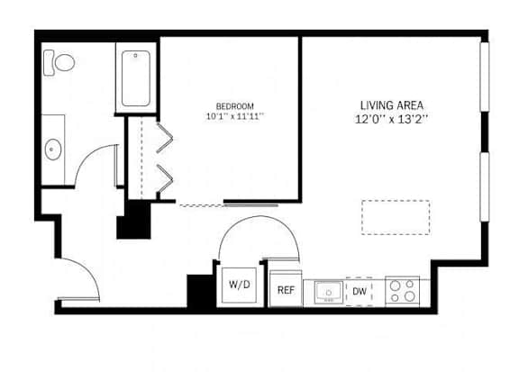 Kellogg Square Apartments in St. Paul, MN 1 Bedroom 1 Bath Apartment