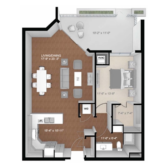 Monticello Floor Plan at Expo, Minneapolis, 55414