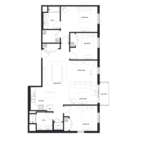 the floor plan of the residence the floor plan of the residence at Zelia on Seven, Minnesota