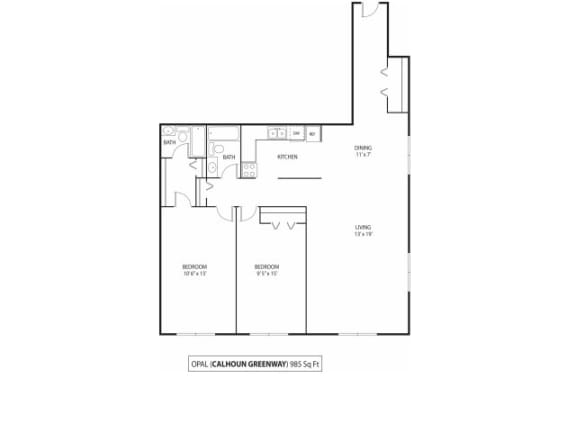 The Calhoun Greenway Opal Floor Plan Opal - Axon Green