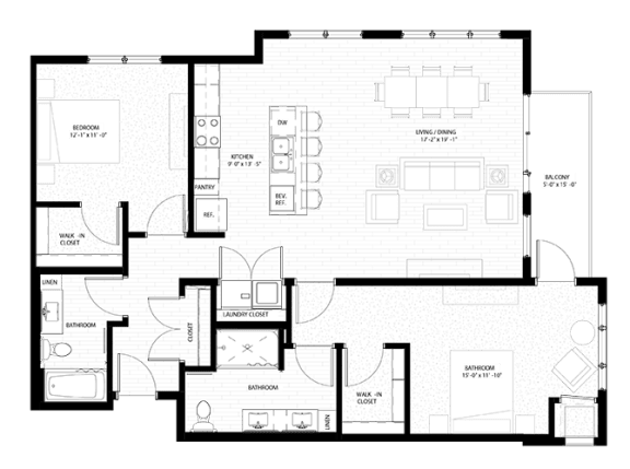 Floor Plan  2 bed 2 bath I&#xA0;at Nuvelo at Parkside, Minnesota