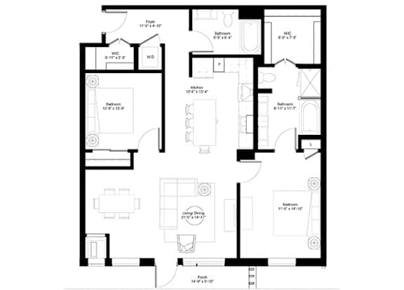 Birch floor plan Birch floor plan at Central Park West, St. Louis Park, Minnesota