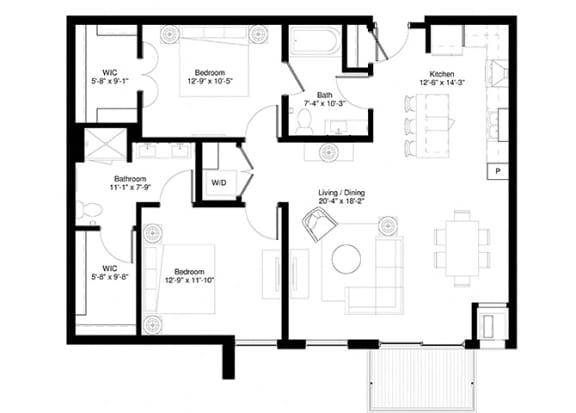 Red Spruce floor plan Red Spruce floor plan at Central Park West, St. Louis Park, MN, 55416