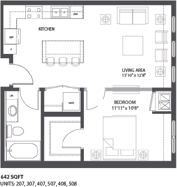 Floorplan E at The Palmer, Minneapolis, MN