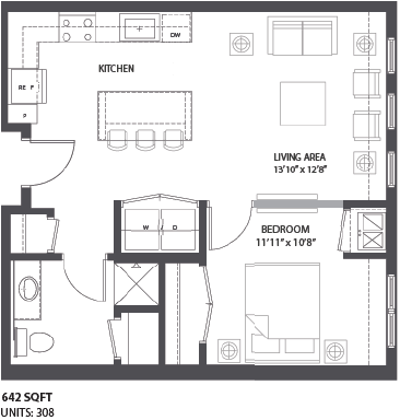Floorplan E1 at The Palmer, Minneapolis