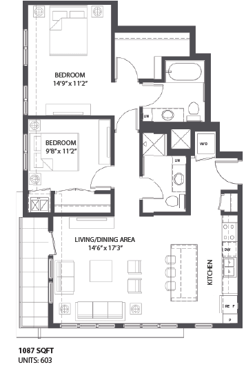 Floorplan O at The Palmer, Minneapolis