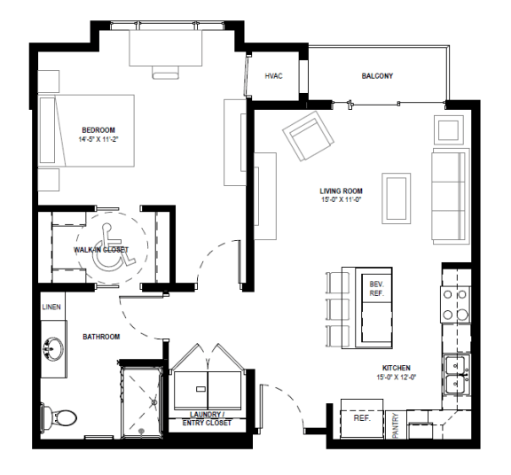Papyrus1 835 Sq.Ft. Floor Plan at Galante at Parkside, Apple Valley, MN