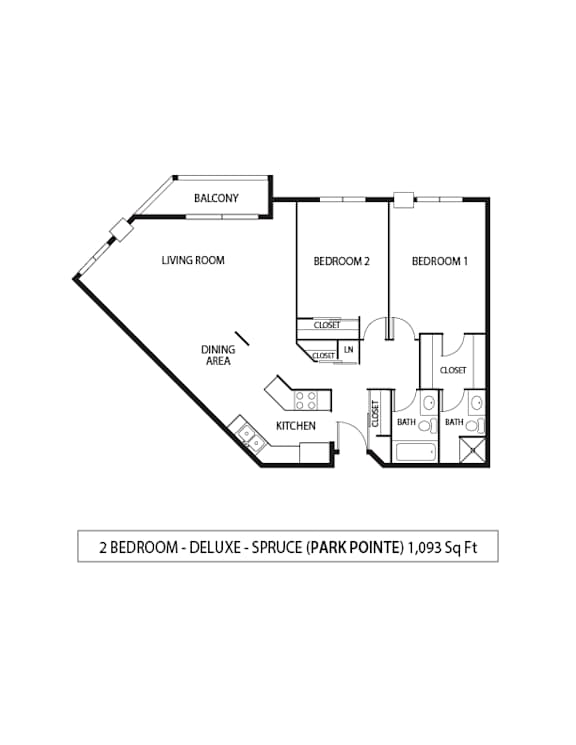 Floor Plan  2 Bed 1.75 Bath Floor Plan&#xA0;at Park Pointe, St. Louis Park, MN
