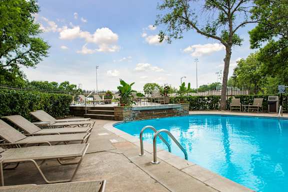 Swimming Pool With Lounge Chairs at Park Towers, St. Louis Park, Minnesota