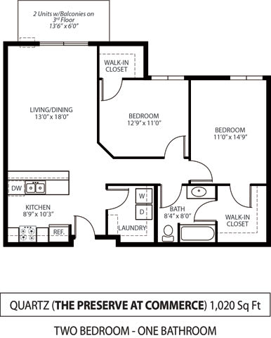 The Preserve at Commerce Apartments in Rogers, MN 2 Bedroom 1 Bath