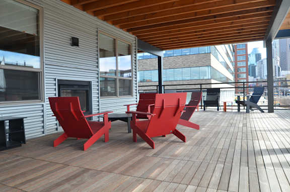 Outdoor Lounge Seating with Fire Pits at The Palmer, Minneapolis, MN, Minnesota, 55401