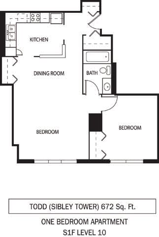 Galtier Towers Apartments in Lowertown, St. Paul, MN 1 Bedroom 1 Bath Apartment