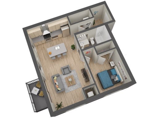 Ventura Floor plan 700 Sq.Ft. at The Whit, Minneapolis, 55404