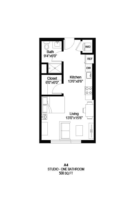 A4 Floor Plan at Zelia on Seven in St. Louis Park, MN 55416