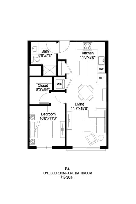 B4 Floor Plan at Zelia on Seven in St. Louis Park, MN 55416