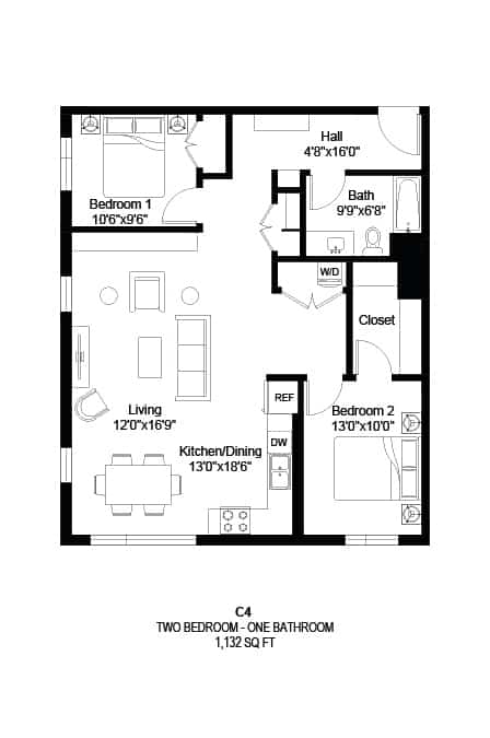 C4 Floor Plan at Zelia on Seven in St. Louis Park, MN 55416