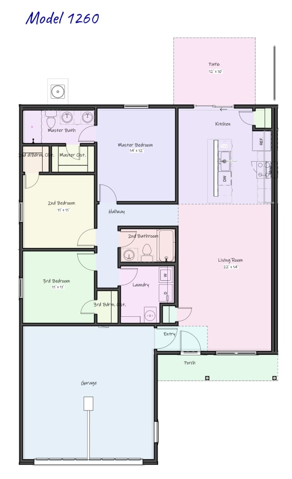BIG PINE duplex floor plan at Concord Crossing, Lafayette, IN 47909