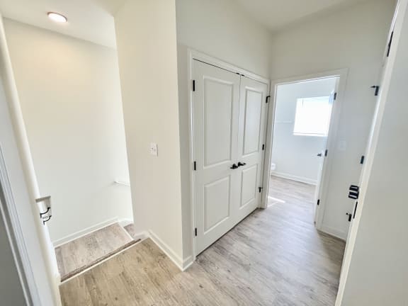 upstairs hallway outside of bedrooms at Murdock Gardens Apartments, Lafayette, IN 47904