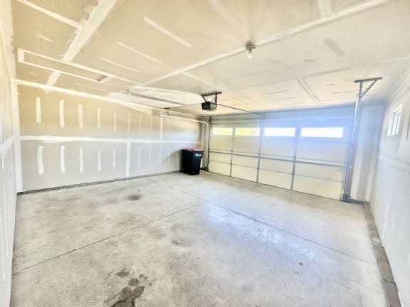 Willow 2-car garage inside from door at Hawthorne Properties in Lafayette, IN 47905