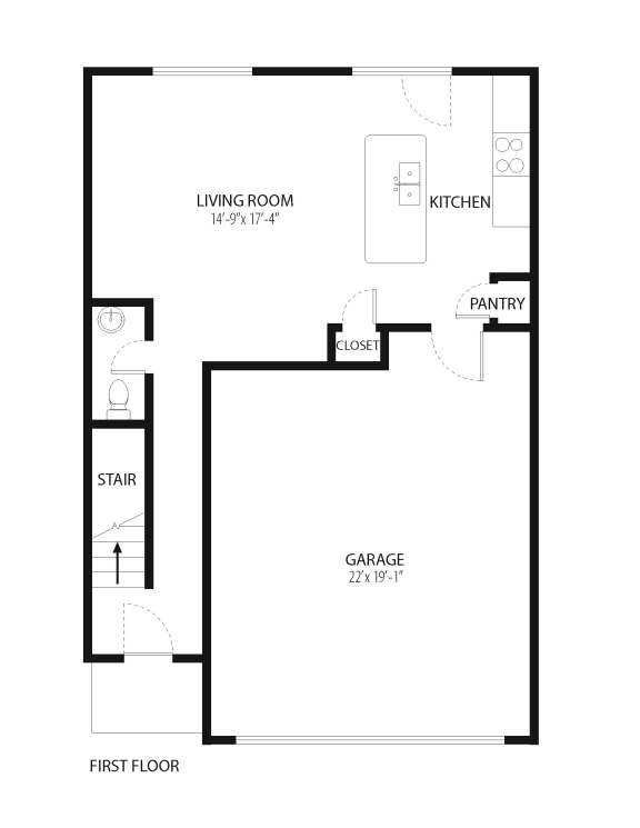 IVY FLOOR PLAN - FIRST FLOOR at Murdock Gardens Apartments, Lafayette, IN 47904