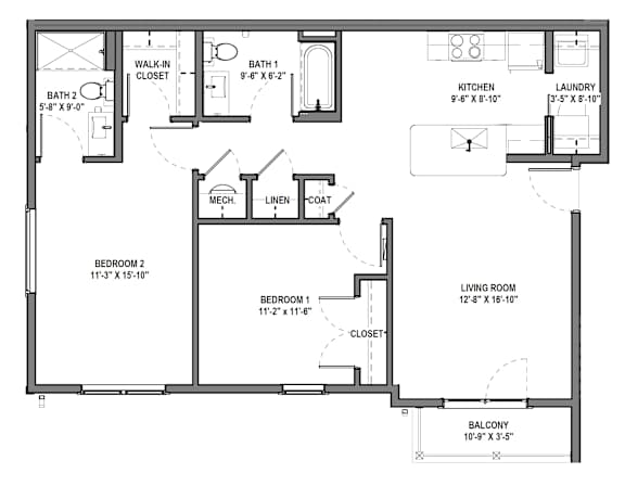 A black and white image of a floor plan for a house.