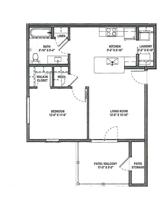 1 bedroom/1 bath at Concord Crossing, Indiana