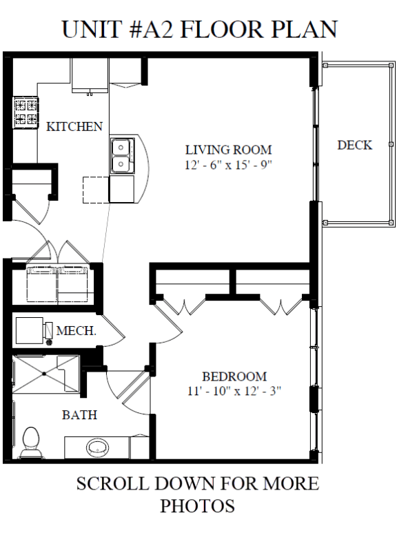 a floor plan of a house with a small kitchen and a living room