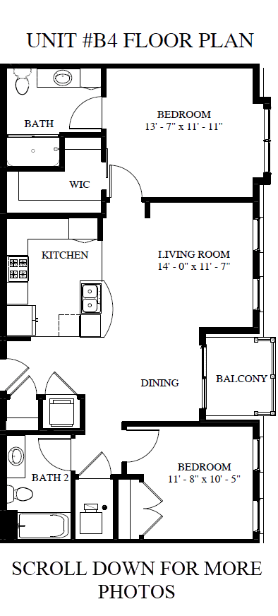 floor plan of the first level of the house showing the living room and the kitchen