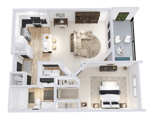 a floor plan of a 3 bedroom apartment