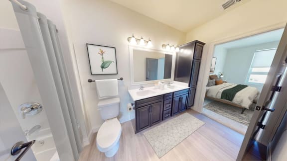 a bathroom with a toilet and a sink and a mirror