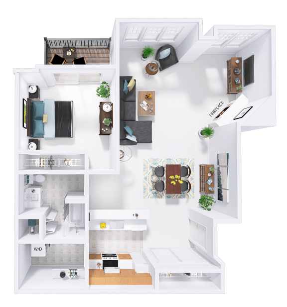 a floor plan of a house with a bedroom and a living room