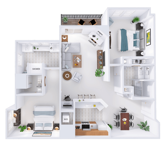 a floor plan of a house with bedrooms and a living room