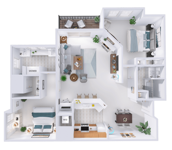 a floor plan of a house with bedrooms and a bathroom