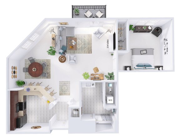 a floor plan of a house with a bedroom and a bathroom