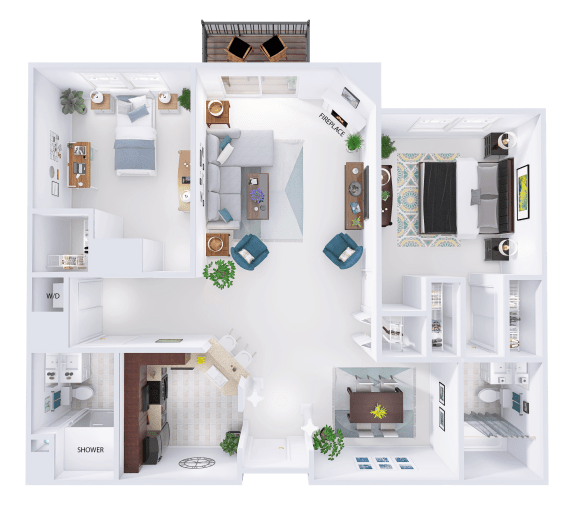 a floor plan of a house with a bedroom and a living room