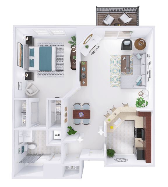 a floor plan of a house with a bedroom and a living room