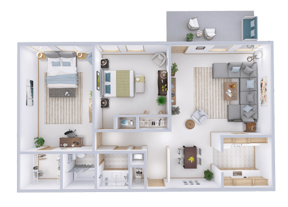 a floor plan of a house with a bedroom and a living room